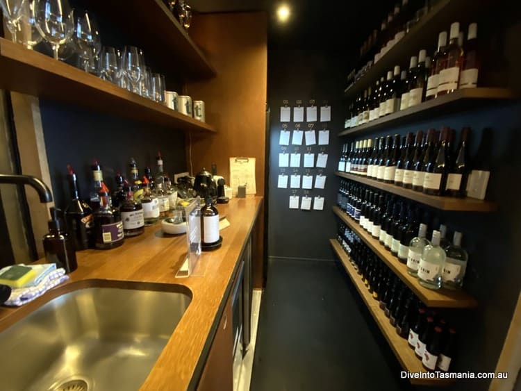 Pumphouse Point honesty bar in the pumphouse